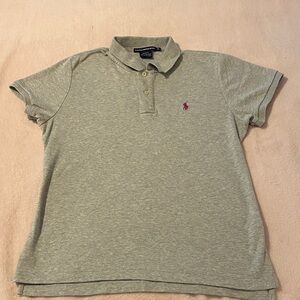 Ralph Lauren Gray Polo Shirt with Embroidered Logo